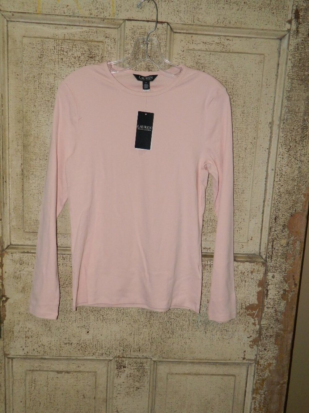 Lauren Ralph Lauren Soft Pink Long Sleeve Top Sz M (XX-38)
